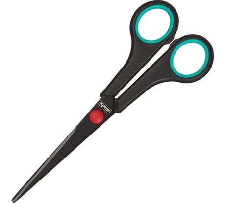 Ножницы Attache 170 мм с пластиковыми резиновыми ручками, с тефлоновым покрытием цвет черный/красный 1286381