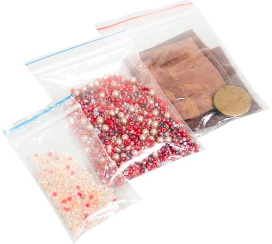 Пакет с замком ООО Комус zip lock 10x15 см, 32 мкм, 100 штук 216818