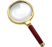 Классическая лупа ООО Комус увеличение х6, диаметр 37 мм, золото с коричневой ручкой 1095899