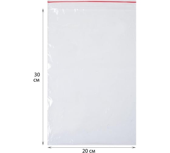 Пакет с замком ООО Комус zip lock 20x30 см, 35 мкм, 100 штук в упаковке 1480712