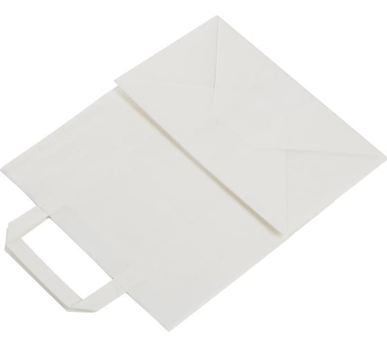 Бумажный пакет ООО Комус 240x140x280 мм, 80 гр, с плоскими ручками, белый, 300 штук в упаковке 1648660