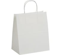 Бумажный пакет ООО Комус 240x140x280 мм, 80 гр, с кручеными ручками, белый, 250 штук в упаковке 1648669