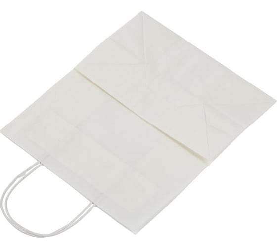 Бумажный пакет ООО Комус 240x140x280 мм, 80 гр, с кручеными ручками, белый, 250 штук в упаковке 1648669