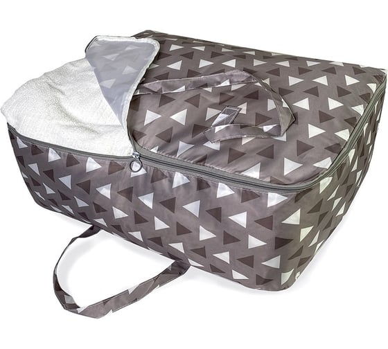 Кофр ГЕЛЕОС бэг-02 (m) с ручками, серый треугольник БЭГ-02М 1