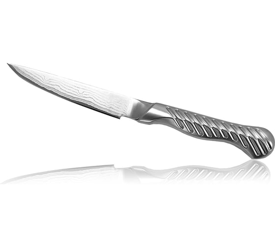 Универсальный кухонный нож TOJIRO service knife, длина лезвия 90 мм, сталь vg-10, 37 слоев, рукоять сталь FD-701