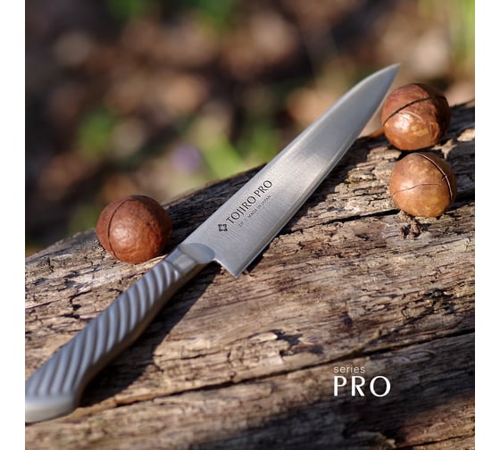 Универсальный кухонный нож TOJIRO pro, длина лезвия 150 мм, сталь vg10, 3 слоя, рукоять сталь F-884