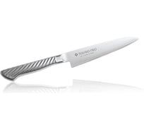 Универсальный кухонный нож TOJIRO pro, длина лезвия 120 мм, сталь vg10, 3 слоя, рукоять сталь F-883