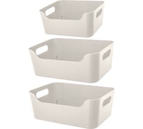 Набор корзинок Econova scandi 3 шт., 1.2 л, 2x3.1 л, бежевый флэк 43420443522