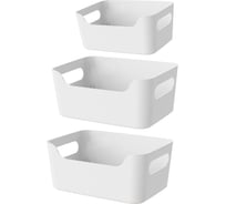 Набор корзинок Econova scandi 3 шт., 1.2 л, 2x3.1 л, белый 43420441622