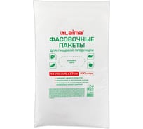 Фасовочные пакеты LAIMA 18 10 + 2x4 х 27 см комплект 600 шт, пнд 9 мкм, евроупаковка 608530