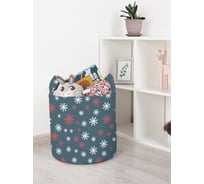 Корзина для игрушек JOYARTY снежинки на синем фоне 35x35 см toba_419865_S