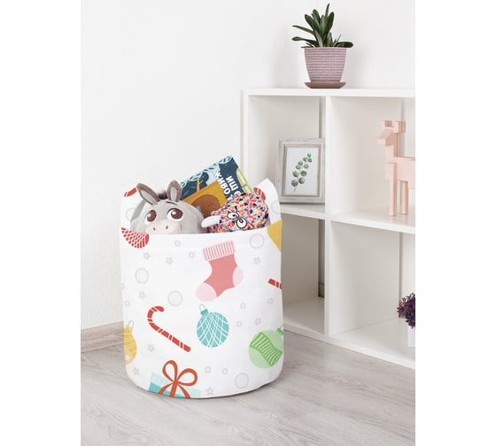 Корзина для игрушек JOYARTY санта в снегу 35x35 см toba_419820_S