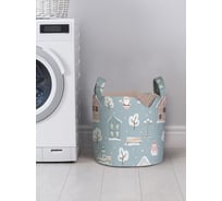 Корзина для хранения вещей JOYARTY дед мороз в деревне 35x35 см gaba_419831_S