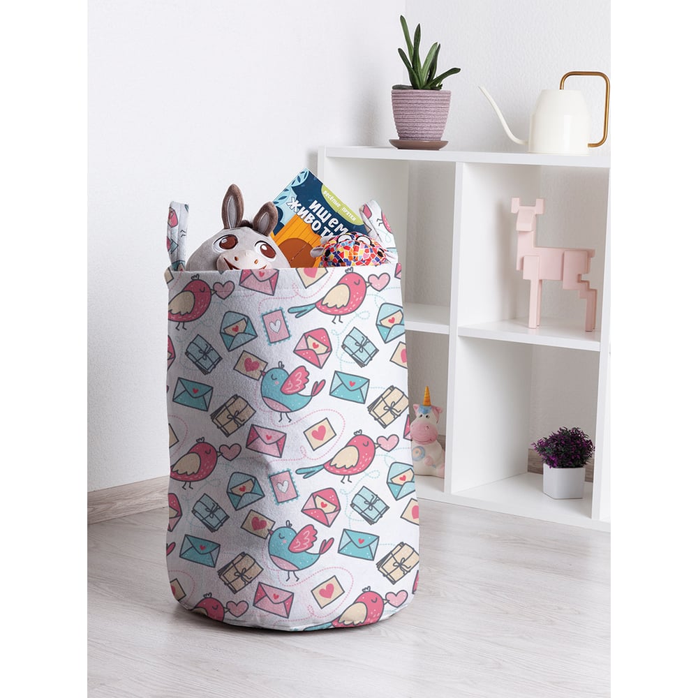 Корзина для игрушек JOYARTY Птички с письмом 35x50 см toba_422723_M ...