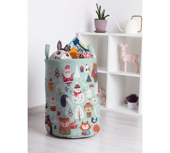 Корзина для игрушек JOYARTY новогодние зверюшки 35x50 см toba_380868_M