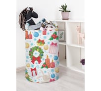 Корзина для игрушек JOYARTY новогодние снеговики 40x60 см toba_419872_L