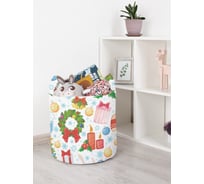 Корзина для игрушек JOYARTY новогодние снеговики 35x35 см toba_419872_S