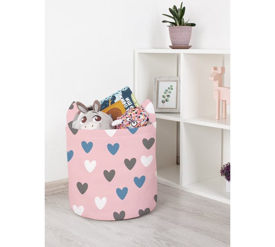 Корзина для игрушек JOYARTY Ванильные сердца 35x35 см toba_422720_S 1