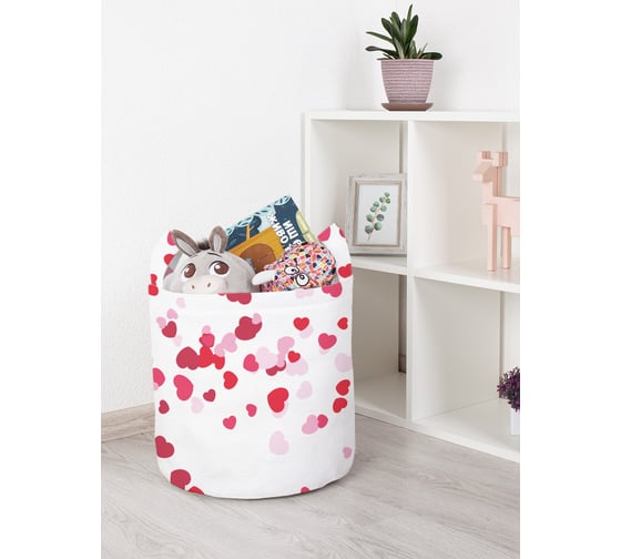 Корзина для игрушек JOYARTY Дождь из сердец 35x35 см toba_422646_S 1
