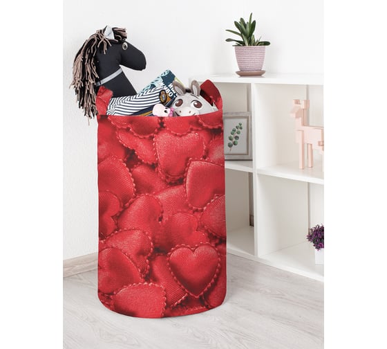 Корзина для игрушек JOYARTY Ажурные сердечки 40x60 см toba_422617_L