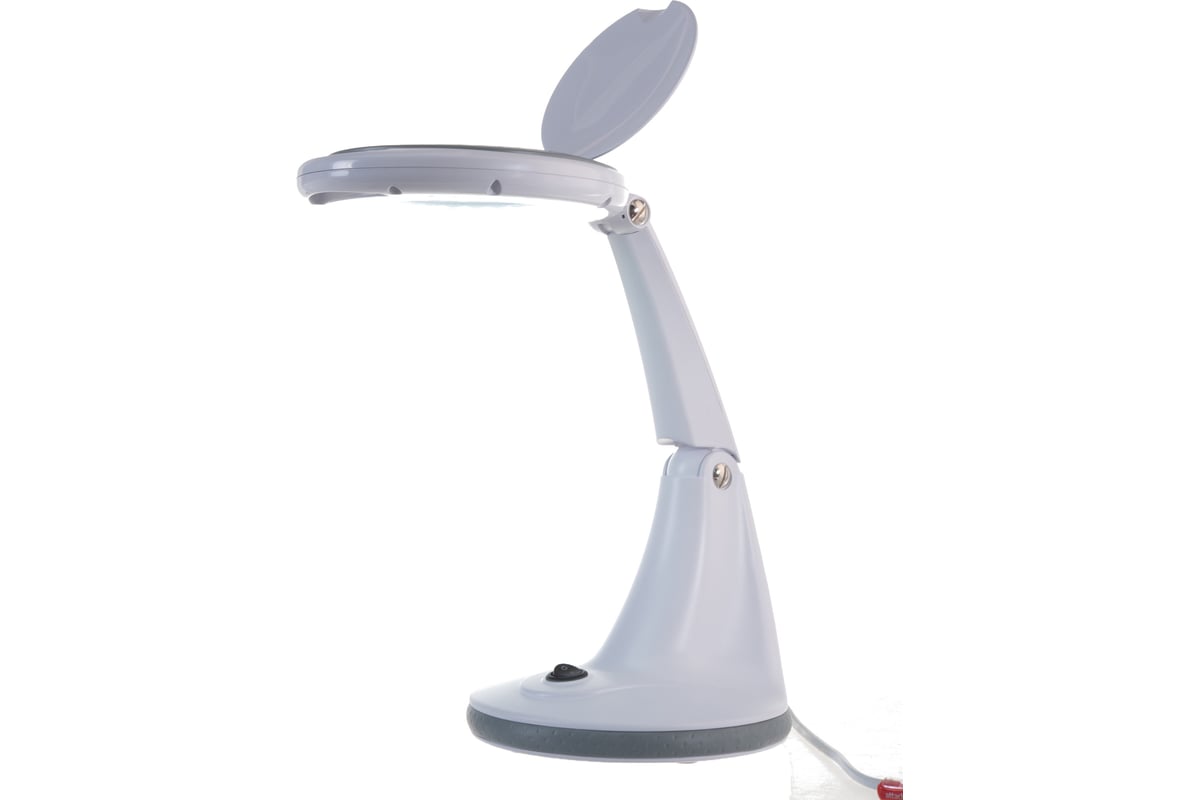 Настольная лупа REXANT 3D с подсветкой 30 SMD LED, ø100мм, белая 31 ...