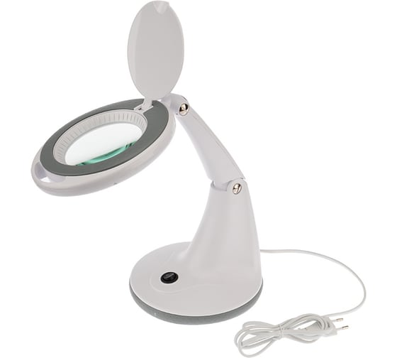 Настольная лупа REXANT 3D с подсветкой 30 SMD LED, ø100мм, белая 31-0245