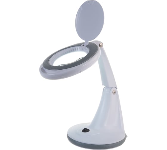Настольная лупа REXANT 3D с подсветкой 30 SMD LED, ø100мм, белая 31-0245