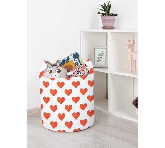 Корзина для игрушек JOYARTY Сердечки 35x35 см toba_422662_S 1