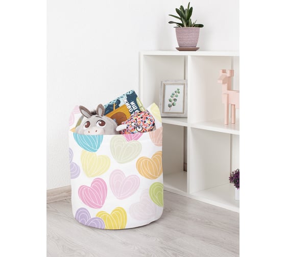 Корзина для игрушек JOYARTY Карамельные сердца 35x35 см toba_422695_S 1