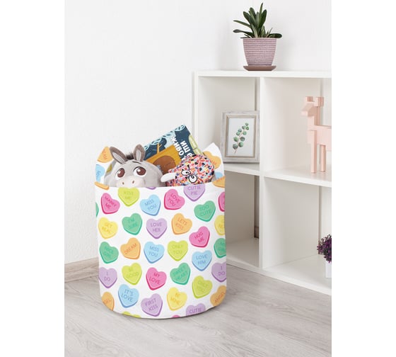 Корзина для игрушек JOYARTY Радуга сердец 35x35 см toba_422645_S 1