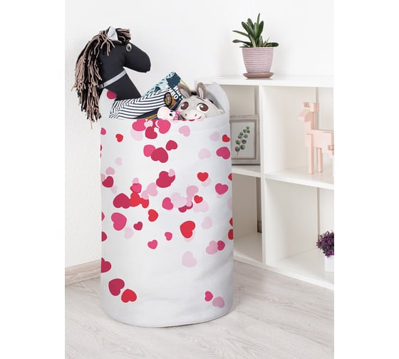 Корзина для игрушек JOYARTY Дождь из сердец 40x60 см toba_422646_L