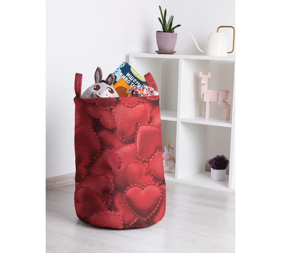 Корзина для игрушек JOYARTY Ажурные сердечки 35x50 см toba_422617_M