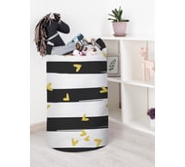Корзина для игрушек JOYARTY Полоски с сердечками 40x60 см toba_422711_L
