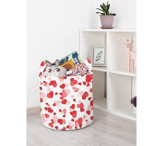 Корзина для игрушек JOYARTY Обилие сердец 35x35 см toba_422687_S 1