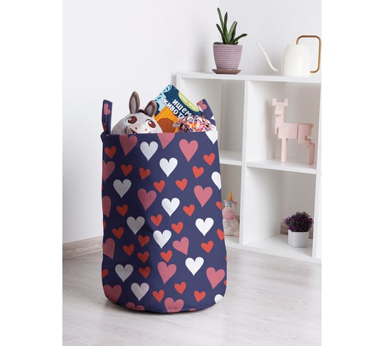 Корзина для игрушек JOYARTY Снегопад из сердец 35x50 см toba_422628_M