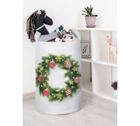 Корзина для игрушек JOYARTY новогодний венок 40x60 см toba_419791_L