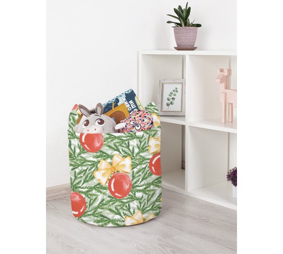 Корзина для игрушек JOYARTY акварельные шары на елке 35x35 см toba_419876_S 1