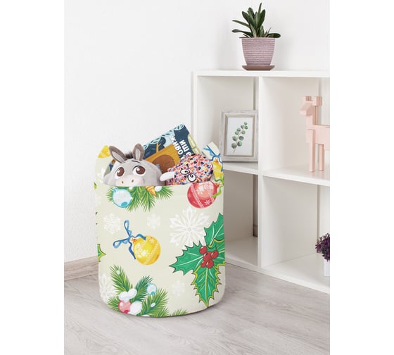 Корзина для игрушек JOYARTY елочные шары и рождественская звезда 35x35 см toba_419868_S 1