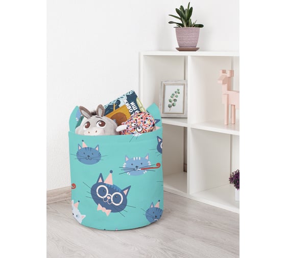 Корзина для игрушек JOYARTY праздничные коты 35x35 см toba_419818_S 1