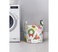 Корзина для хранения вещей JOYARTY новогодние снеговики 35x35 см gaba_419872_S