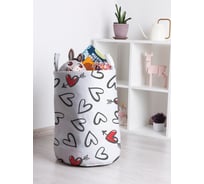 Корзина для игрушек JOYARTY Черно-белые сердечки 35x50 см toba_422629_M