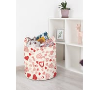 Корзина для игрушек JOYARTY Разнообразные сердечки 35x35 см toba_422626_S