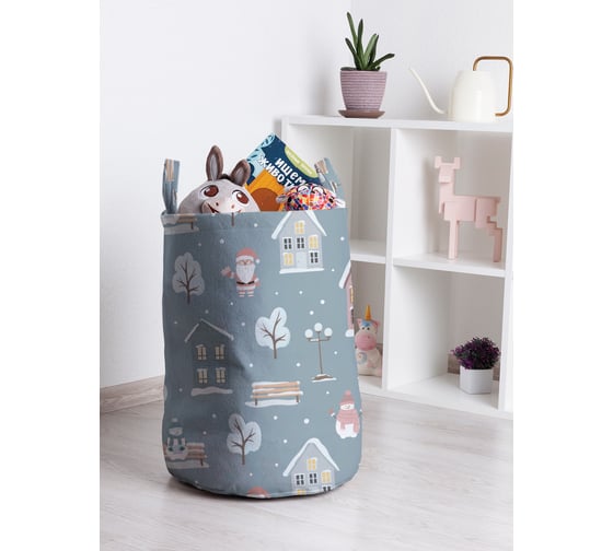 Корзина для игрушек JOYARTY дед мороз в деревне 35x50 см toba_419831_M 1