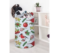 Корзина для игрушек JOYARTY новогодние птицы 40x60 см toba_419882_L