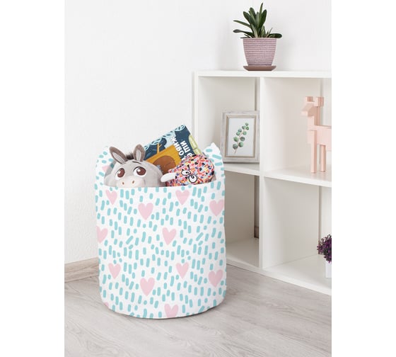 Корзина для игрушек JOYARTY Поле сердец 35x35 см toba_422722_S 1