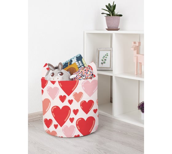 Корзина для игрушек JOYARTY Море сердец 35x35 см toba_422654_S 1
