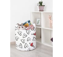 Корзина для игрушек JOYARTY Черно-белые сердечки 35x35 см toba_422629_S