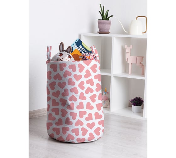 Корзина для игрушек JOYARTY Pink heart 35x50 см toba_422650_M 1