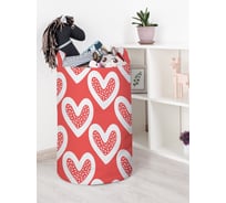 Корзина для игрушек JOYARTY Белое сердце 40x60 см toba_422716_L