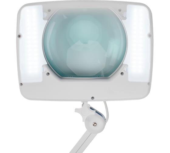 Настольная квадратная лупа REXANT на струбцине, 5Х с подсветкой 60 LED белая 31-0513